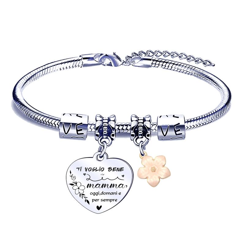 POIUYTRE Bracciale Mamma Acciaio Inossidabile Regalo Festa della Mamma