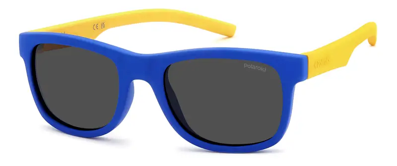 Polaroid Bambino PLD 8020/S DCD/M9 Occhiali da sole Plastica Blu Grigio Squadrata Polarizzata