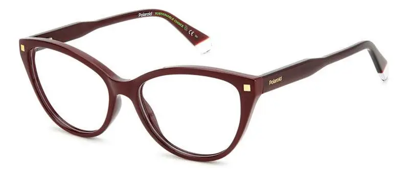 Polaroid Donna PLD D493 LHF Montature da vista Plastica Borgogna Cat Eye
