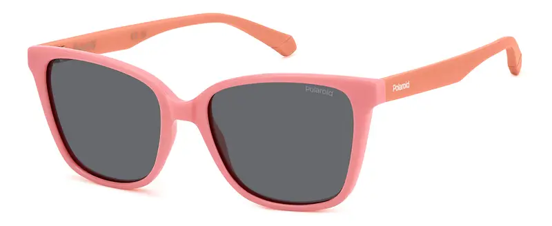 Polaroid Junior PLD 8062/S 35J/M9 Occhiali da sole Policarbonato Rosa Grigio Squadrata Polarizzata