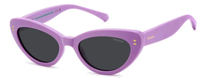 Polaroid Junior PLD 8068/S B3V/M9 Occhiali da sole Policarbonato Viola Grigio Cat Eye Polarizzata