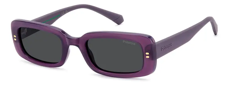 Polaroid Junior PLD 8071/S B3V/M9 Occhiali da sole Policarbonato Viola Grigio Squadrata Polarizzata