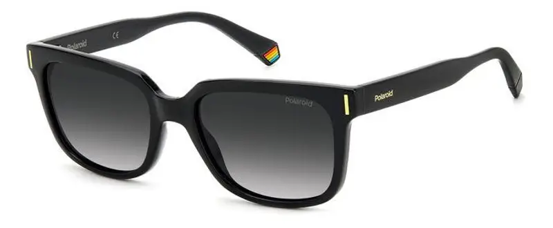 Polaroid Unisex PLD 6191/S 807/WJ Occhiali da sole Plastica Nero Grigio Squadrata Polarizzata Sfumato