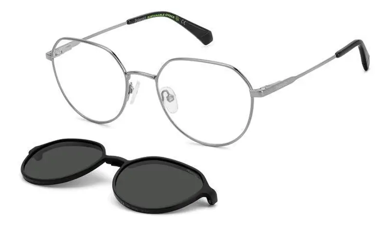 Polaroid Unisex PLD 6204/CS V81/M9 Occhiali da sole Metallo Rutenio scuro / Nero Grigio Geometrica Polarizzata