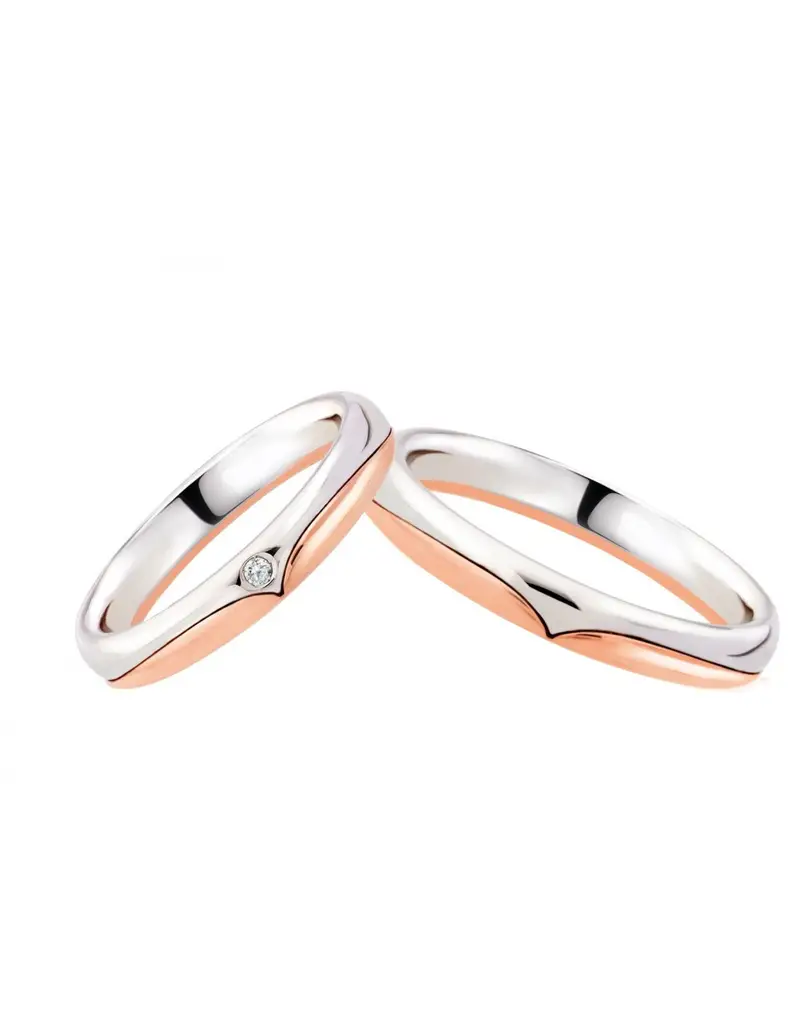 Polello Fede nuziale in Oro bicolore 18kt - D3067UBR