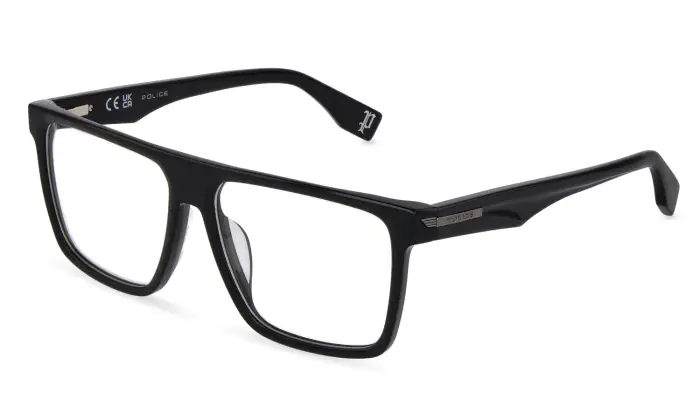 Police Uomo VPLU57 NERVE 4 700 Montature da vista Acetato Nero Squadrata
