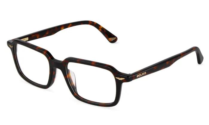 Police Uomo VPLU61 GATOR EVO 2 02BM Montature da vista Acetato Havana Squadrata