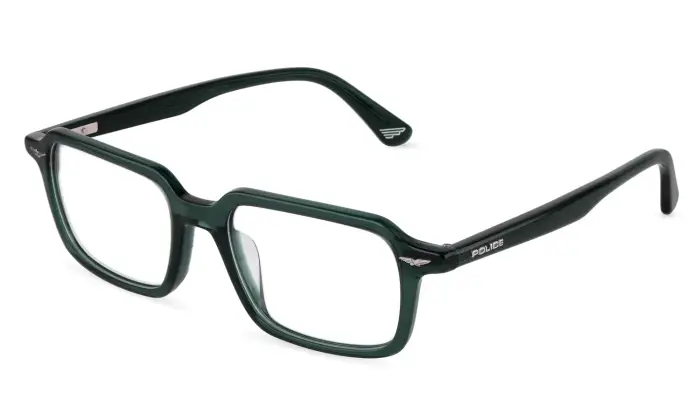 Police Uomo VPLU61 GATOR EVO 2 0M40 Montature da vista Acetato Verde Squadrata