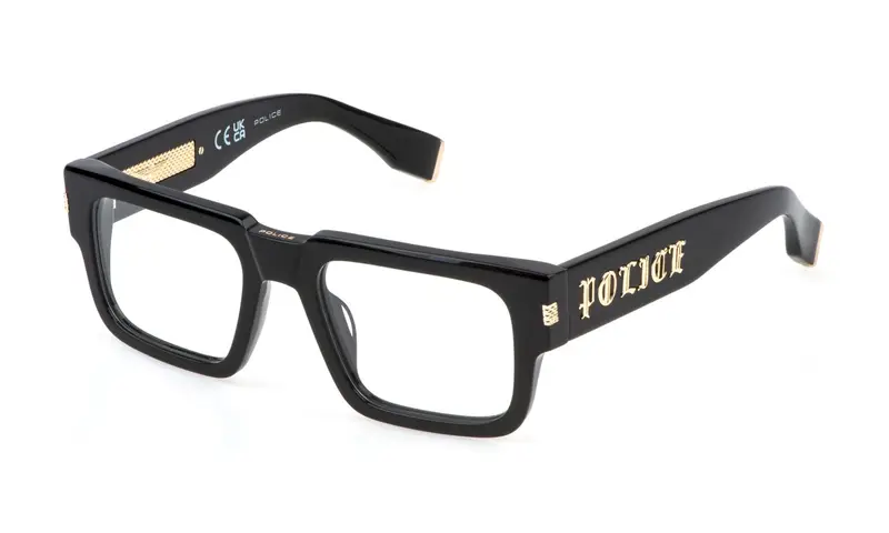 Police Uomo VPLP18E G.O.A.T. 3 700Y Montature da vista Acetato Nero Squadrata