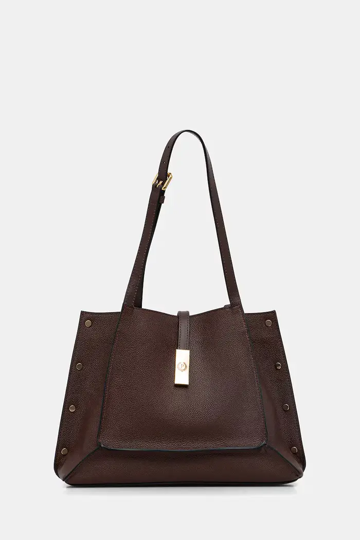 Pollini borsa a mano in pelle Marrone