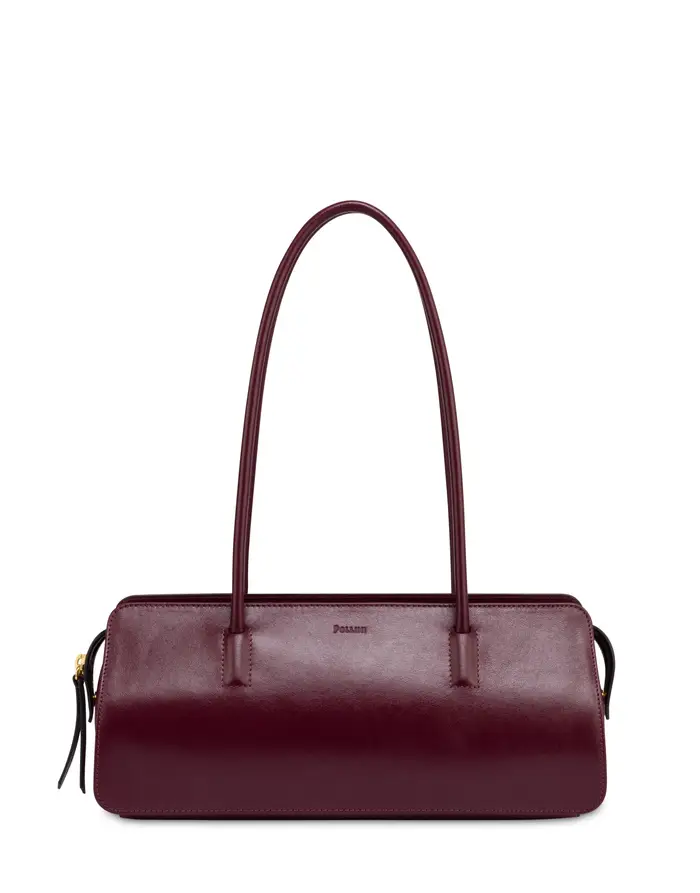 pollini Borsa a mano Lady in vitello lucido VINO, Rosso