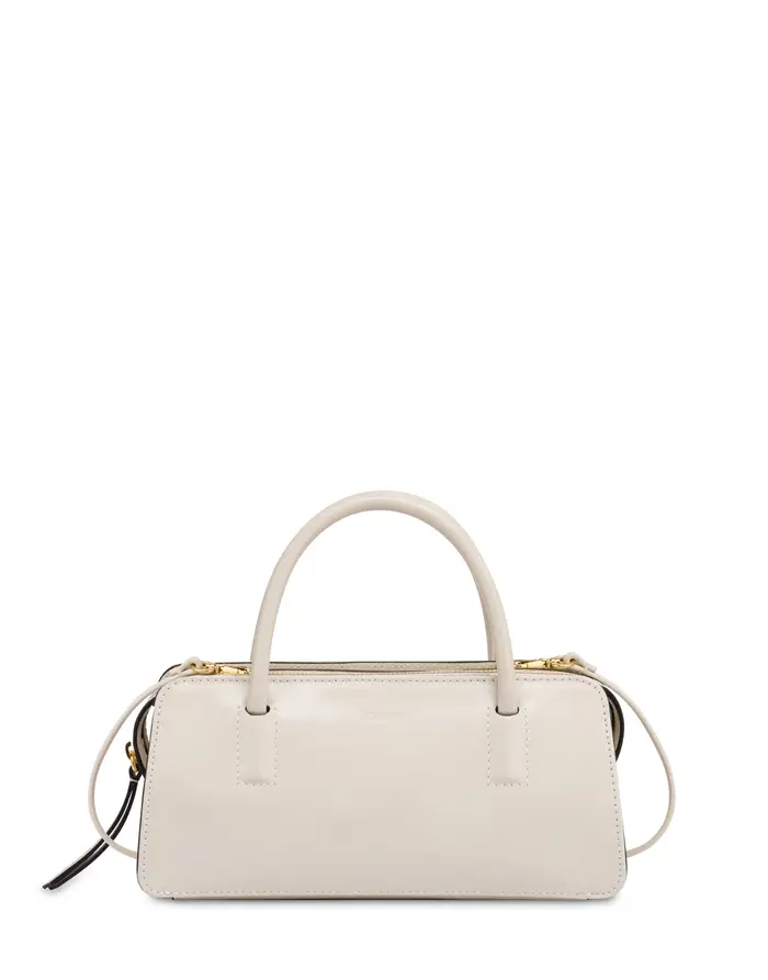 pollini Borsa a mano Lady small in vitello lucido AVORIO, Bianco