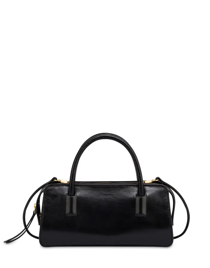 pollini Borsa a mano Lady small in vitello lucido NERO