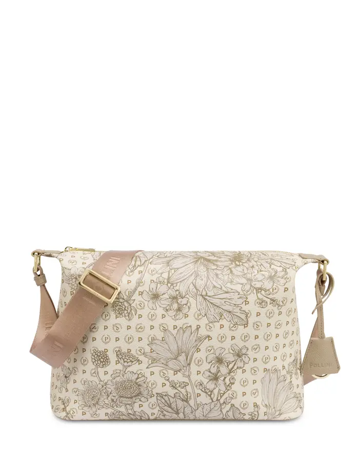 Borsa a Spalla Heritage Botanical AVORIO/GHIACCIO, Pollini Marrone