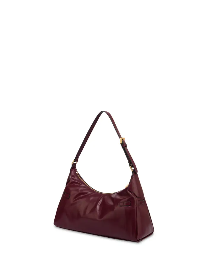 pollini Borsa a spalla Horizon in lux plain pu BURGUNDY, Rosso