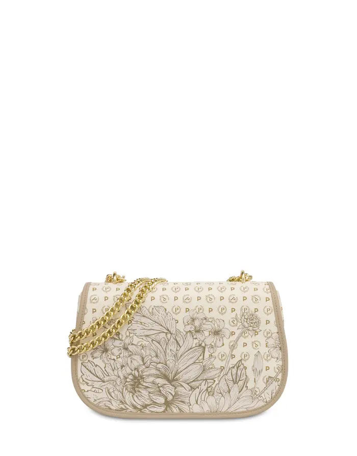 pollini Borsa a Spalla Media Heritage Botanical AVORIO/GHIACCIO, Marrone