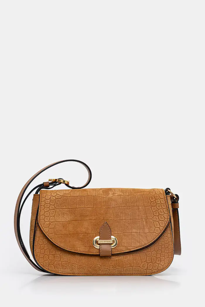 Pollini borsa in pelle scamosciata Marrone