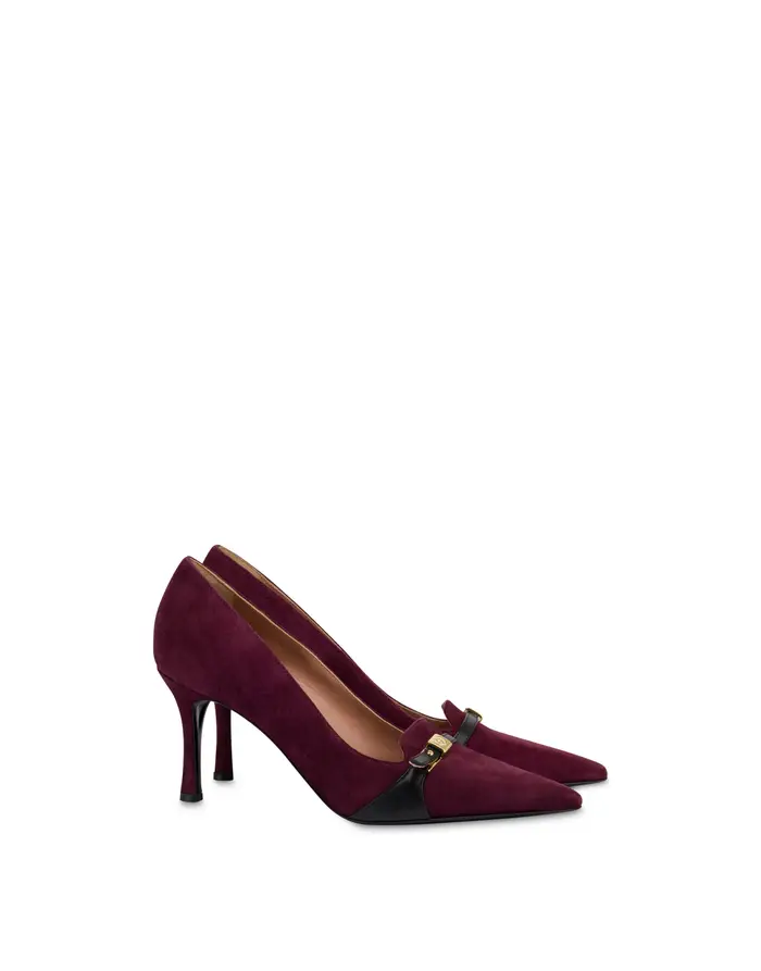 pollini Décolleté Alba in camoscio e vitello BRUNELLO/NERO, Rosso