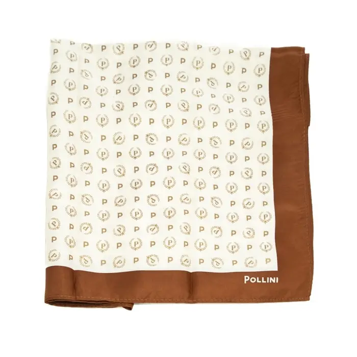 Pollini foulard quadrato donna con stampa heritage avorio marrone