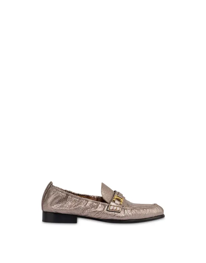 pollini Mocassino Uptown in capra metallizzata FUCILE, Bronzo