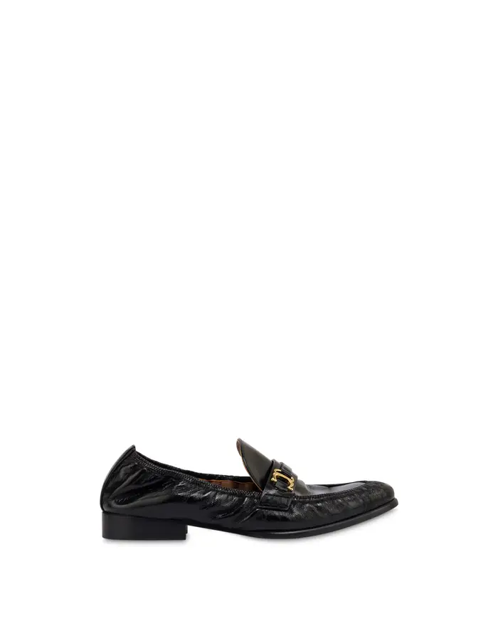 pollini Mocassino Uptown in vernice lucida NERO