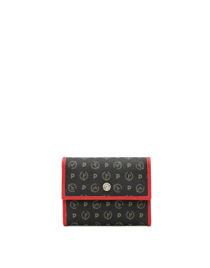 pollini Portafoglio con bottone Heritage Logo Classic NERO/LACCA