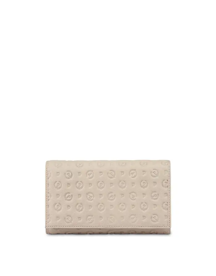 pollini Portafoglio Heritage Logo Embossed AVORIO, Bianco