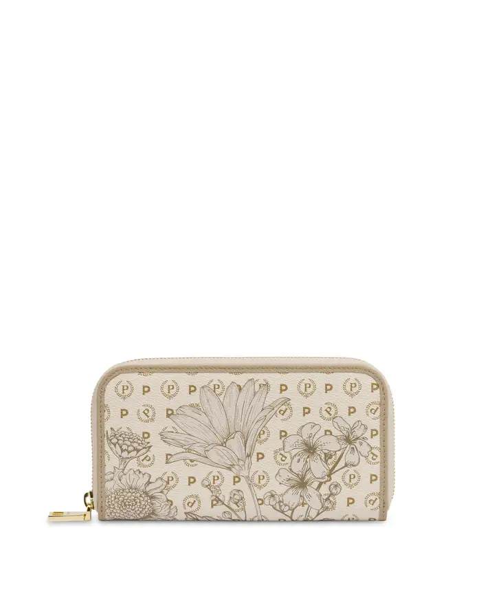 pollini Portafoglio Zip Around Heritage Botanical AVORIO/GHIACCIO, Marrone