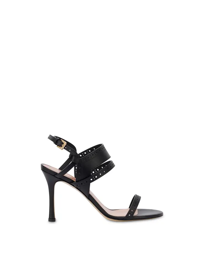 pollini Sandalo Brogue In Vitello NERO