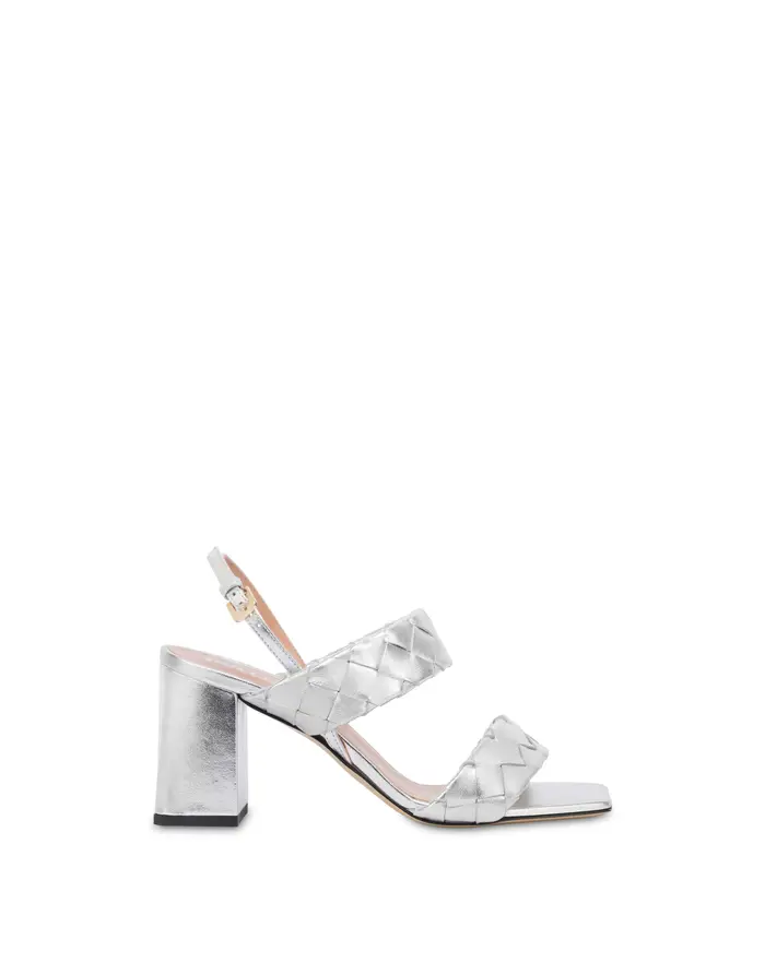 pollini Sandalo Dama In Nappa Laminata ARGENTO