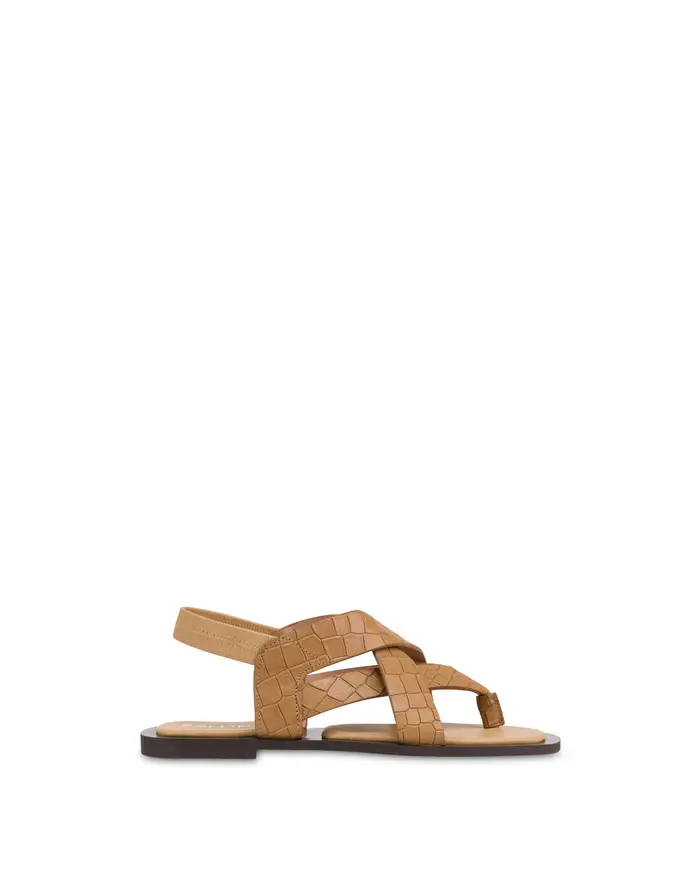 pollini Sandalo Igea in Stampa Cocco SAND, Beige
