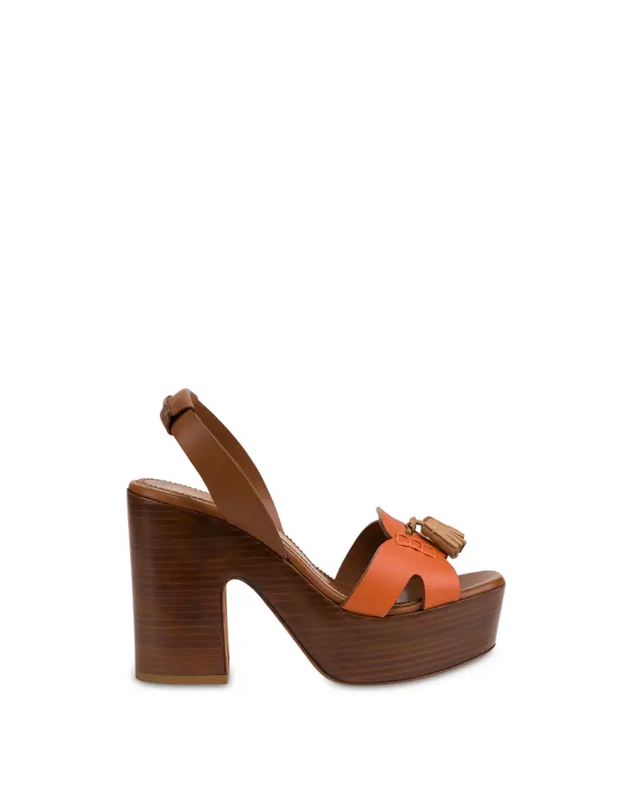 pollini Sandalo Platform Amonet in Crosta TERRACOTTA/CUOIO/MOCHA MOUSSE, Marrone
