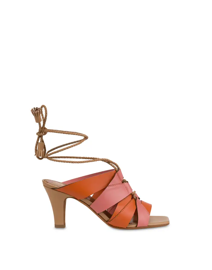 pollini Sandalo Wave in Vitello TERRACOTTA/ORCHIDEA/MOCHA MOUSSE, Marrone