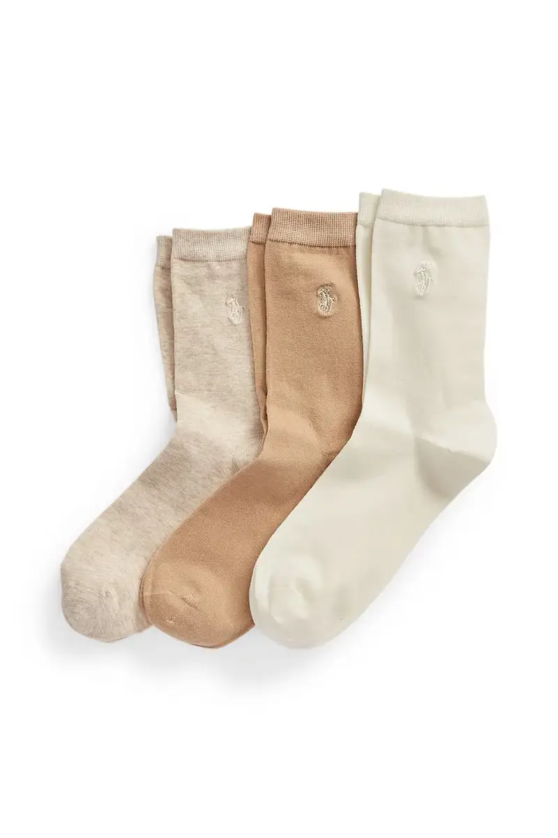 Polo Ralph Lauren calzini pacco da 3 colore beige 455770345