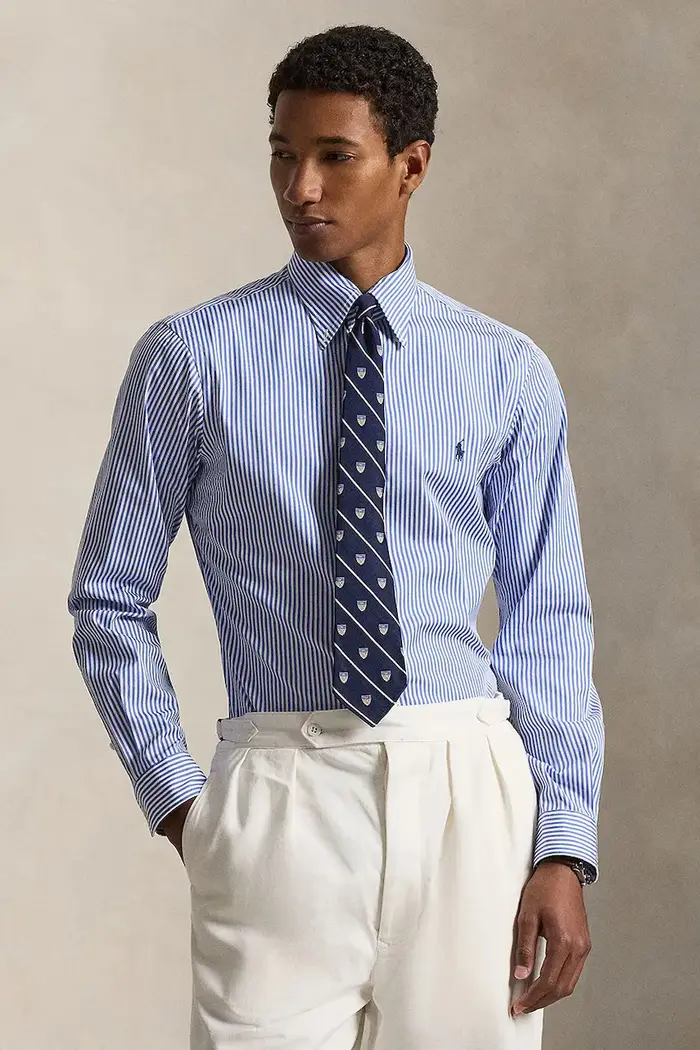camicia da uomo in cotone Blu