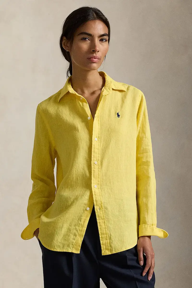 Polo Ralph Lauren camicia di lino colore bianco 211970730 Giallo