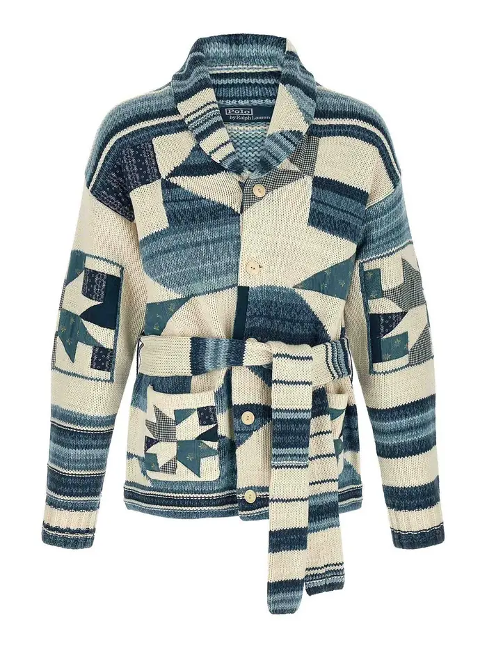 Polo Ralph Lauren Cardigan patchwork Blu