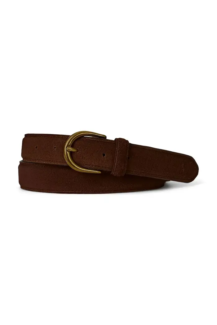cintura da uomo in camoscio Marrone