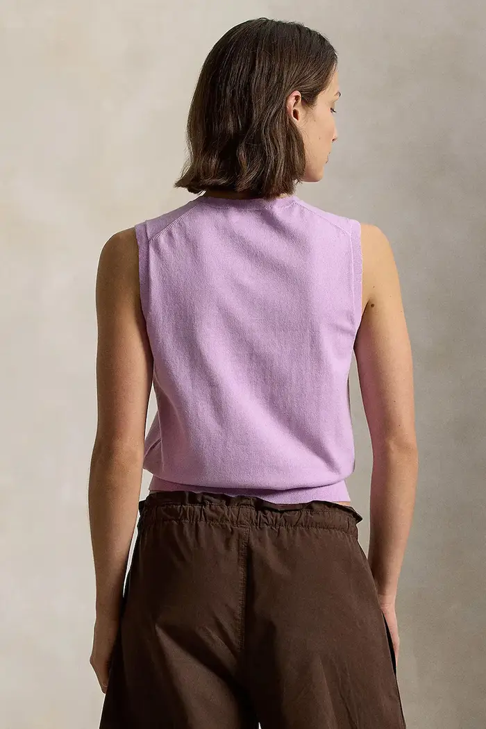 Polo Ralph Lauren gilet da donna con cotone Violetto
