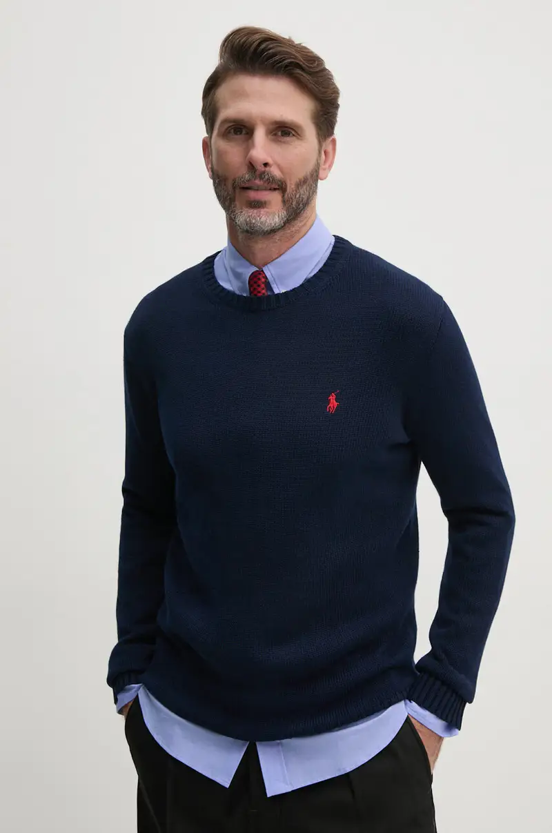 Polo Ralph Lauren maglione in cotone colore blu navy