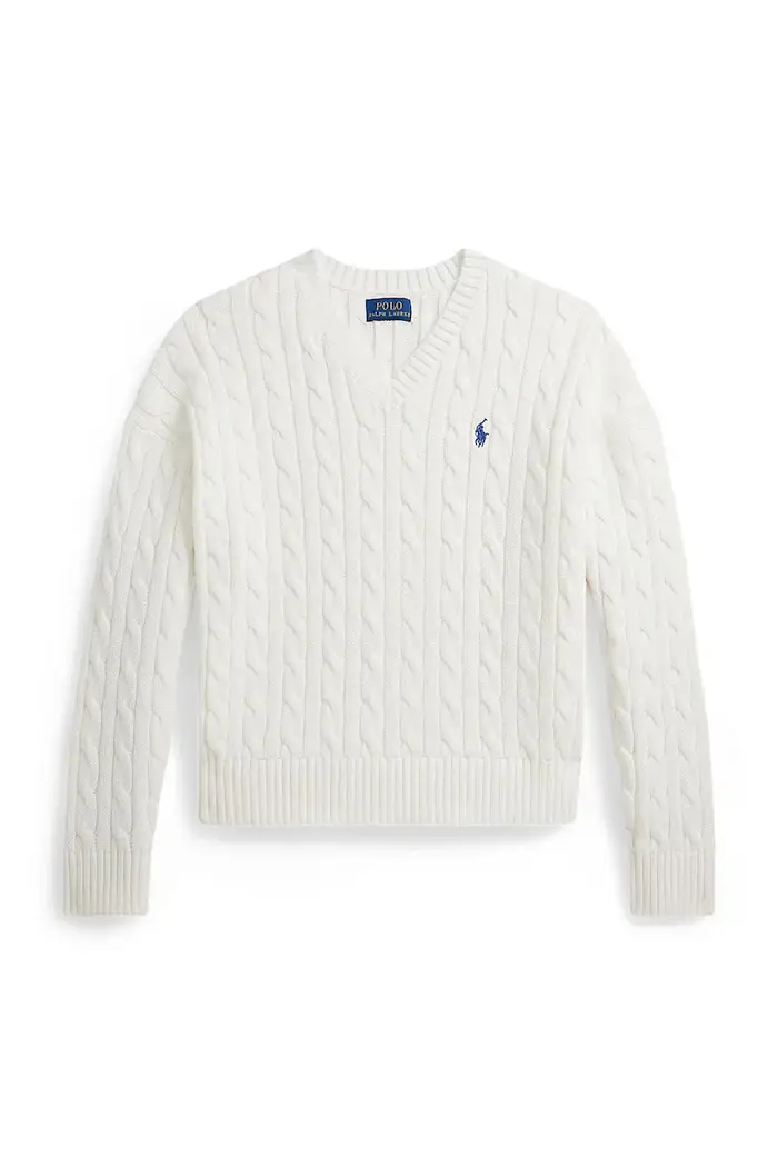 maglione per bambini con misto lana Bianco