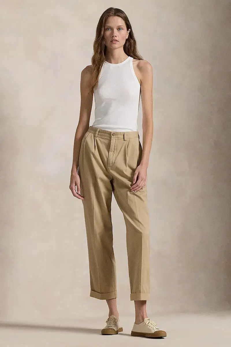 Polo Ralph Lauren pantaloni in cotone colore beige 211909520