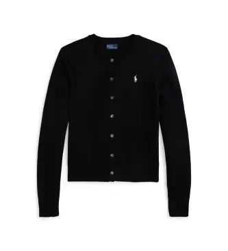 per donna 211971871005 Cardigan in cotone con scollo rotondo (M), Nero, Casual