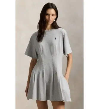 per donna 211A96342001 Abito grigio sagomato (L), Casual, Cotone, Manica corta