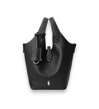 Polo Ralph Lauren per donna 428944657013 Borsa tote e a tracolla Polo Play in pelle nera (OSFA), Nero, Casual