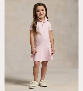Polo Ralph Lauren per ragazza 312698754082 Abito polo a maniche corte (4 Años), Casual, Rosa, Cotone, Manica corta, moda per bambini