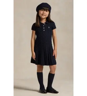 Polo Ralph Lauren per ragazza 312916526001 Abito stile polo in maglia di cotone blu marino (6años= 117/123cm), Casual, Manica corta, Navy