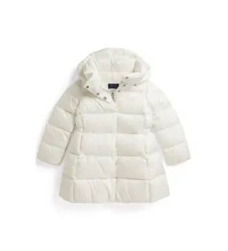 Polo Ralph Lauren per ragazza 312970094002 Giacca lunga imbottita con cappuccio (6 5años= 124/128cm), Bianco, Casual, Nylon, Manica lunga