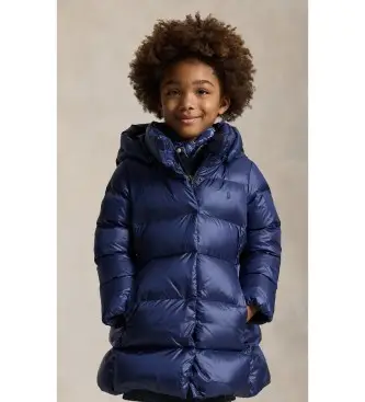 Polo Ralph Lauren per ragazza 312970094003 Giacca lunga in piumino con cappuccio blu marino (4años= 102/108cm), Casual, Nylon, Navy, moda p