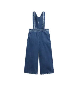 Polo Ralph Lauren per ragazza 312B18022001 Tuta di jeans ricamata blu (6 5años= 124/128cm), Casual, Cotone, Denim, moda per bambini